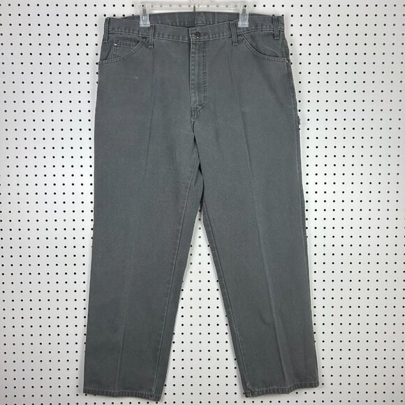 Dickies Carpenter Pants 38x32 Gray Work Wear Tactical Wide Leg Canvas Cotton Y2K - Picture 4 of 6
